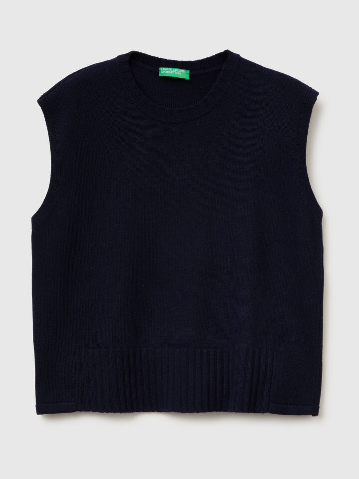 SLEEVELESS SWEATER Women image number 4